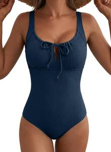 lot 836 image: Aleumdr One Piece Swimsuit for Women Textured Swimwear Blue Large - Retail $28