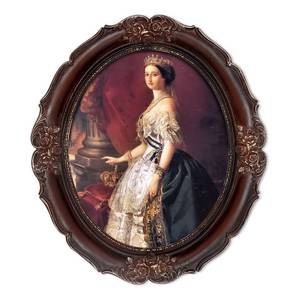 lot 839 image: SIMONS SHOP Vintage 8x10 Picture Frame, Oval Picture Frame 8x10, Antique Photo Frames in Mahogany with Gold Trim, Victorian Wall Decor - Retail $32