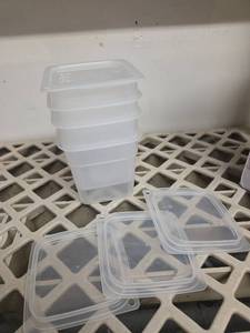 lot 845 image: cambro Freshpro Mini Food Storage Container Set with Lid, Translucent 8 sets - Retail $28