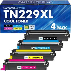 lot 846 image: TN229 TN229XL MFC-L3780CDW Toner Cartridges 4 Pack for Brother MFC-L3720CDW - Retail $70