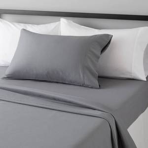 lot 855 image: Amazon Basics Lightweight Super Soft Easy Care Wrinkle-Free Breathable Brushed Microfiber 3-Piece Bed Sheet Set with 14-Inch Deep Pockets, Twin, Dark Gray, Solid - Retail $12