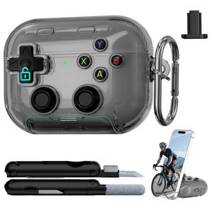 lot 876 image: AirPods Pro 3 Case with Safety Lock Game Controller Design, Clear Black - Retail $10