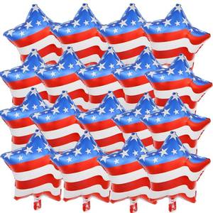 lot 877 image: 18 Pieces 18 Inches American Flag Stars Balloons, USA Red White Blue Aluminum Foil Balloons for 4th of July, Independence Day Patriotic Birthday Party Decorations - Retail $10
