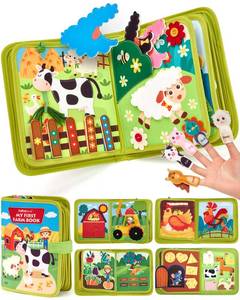 lot 883 image: hahaland Busy Book for Toddlers 1-3 - Montessori Toys 1 Year Old Busy Board - Retail $34