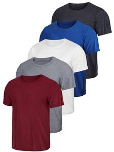 lot 890 image: 5 Pack Boys Shirts Youth Athletic Dry-Fit Tshirt Tops for Youth Teens 12-14Y - Retail $20