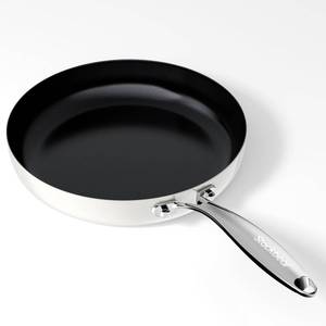 lot 895 image: stackbear Ceramic Nonstick Frying Pan for Cooking, 10.4 Inch Non Stick Tri-Ply Stainless Steel Pan, Non Toxic Skillet, PTFE & PFOA Free, Compatible with All Stovetops, Dishwasher & Oven Safe - Retail $67