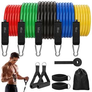 lot 911 image: Resistance Bands with Handles, 5-Level Exercise Bands with Handles - Retail $22