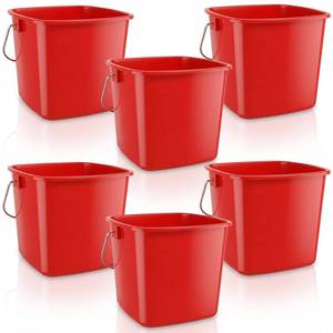 lot 913 image: 6 Pcs 3 Quart Small Bucket Square Detergent Sanitation Bucket Plastic Small - Retail $20