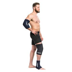 lot 921 image: FreezeSleeve Ice and Heat Therapy Sleeve  Reusable Ice Pack Flexible Gel Compression Sleeve for Pain Relief and Recovery of Elbow Knee Ankle Leg Wrist Injuries  Black Large - Retail $29