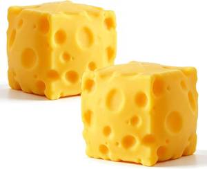 lot 922 image: 2 Packs Cheese Squishy Slow Rising, Squishy Squeeze Yellow Cheese Block, Soft Novelty Toy, Stress Balls for Adults Rebounding Sensory Squishys Cheese - Retail $12