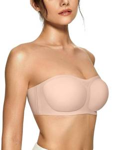 lot 926 image: OEAK Womens Strapless Jelly Bras Push Up Padded Bandeau Wireless NUD XS - Retail $19
