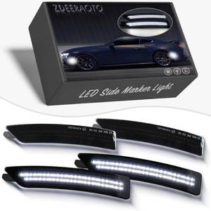lot 943 image: ZDEERAOTO LED Front & Rear Fender LED Side Marker Lights Kit for Ford Mustang S650, Replacement for Mustang Gen7 2024 2025,Smoked Lens Side Bumper Marker Lamps,4pcs (White) - Retail $14,633