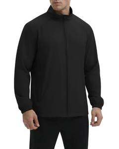 lot 945 image: Locachy Mens Lightweight Outdoor Full Zip Stand Collar Windproof Athletic Running Jackets Hiking Outdoor Sportwear Black XX-Large - Retail $29