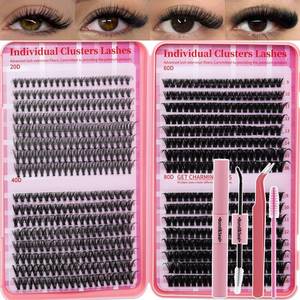 lot 948 image: Lash Clusters Kit for Beginners Eyelash Clusters Kit Lashes Clusters Kit Cluster Lashes Pesta�as Postizas Naturales with Lash Bond&Seal,Lash Tweezers,Brush RITALASH(20D40D60D80D Kit,9-16mm) - Retail $10