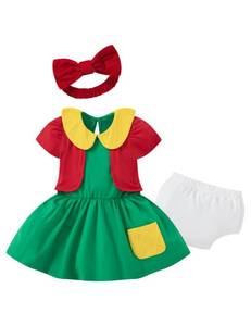 lot 971 image: Baby Girl Halloween Movie Costume Dress with Diaper Cover (Green,12-18M) - Retail $22