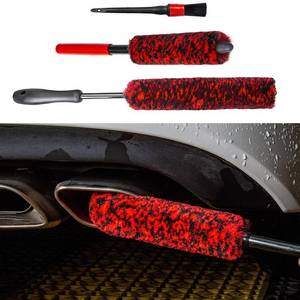 lot 972 image: bzczh Metal Free Soft Wheel Cleaner Brush, Synthetic Wool Car Cleaning Brush, Highly Water Absorption, Dense and Durable Tire Brush for Cleaning Wheels, Rims, Spokes, Fenders, Engines�� - Retail $9