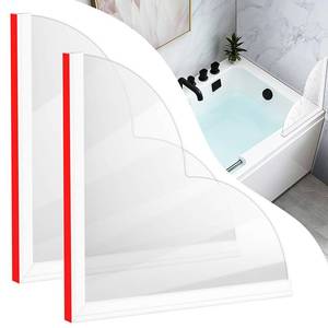 lot 989 image: 2 Packs Large Shower Splash Guard, Self-Adhesive Water Blocking for Bathtub - Retail $14