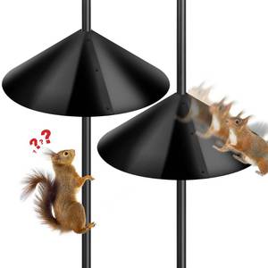 lot 991 image: 19-Inch Squirrel Proof Baffles for Protecting Outside Pole Bird Feeders and Bird Houses, Pole Mount Squirrel Guard Stopper(Black,2 Packs) - Retail $24