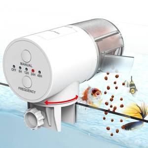 lot 1022 image: Appears Pre OwnedJuzPetz Automatic Fish Feeder Dispenser for Aquarium, 200ml Capacity - Retail $16