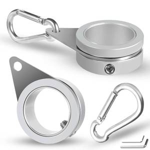 lot 1027 image: Anovo Flag Pole Rings, Flagpole Rings Aluminum Alloy 360° Rotating Anti Wrap Flag Mounting Spinning Ring Clips for 0.75-1.02 Inch Diameter Flagpole(1 Inch -Pack of 2, Silver) - Retail $9
