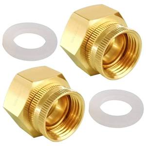 lot 1039 image: Joywayus 2PCS Brass Swivel Pipe Fitting 34 GHT x 1 NPT Double Female - Retail $13