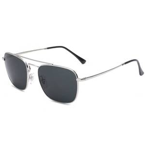 lot 1058 image: JIM HALO Retro Square Aviator Sunglasses Premium Glass Lens Flat Metal Eyewear Men Women (SilverGrey) - Retail $25