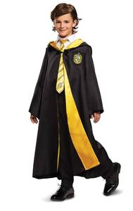 lot 1063 image: Disguise Harry Potter Hufflepuff Robe Deluxe Childrens Costume Accessory, Black & Yellow, Kids Size Large (10-12) - Retail $34