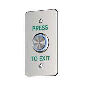 lot 1066 image: Stainless Steel Push to Exit Button - 12V DC Push to Exit Switch with LED Light,NCNOCOM Outputs, Surface Mount Request-to-Exit Device for Access Control Systems - Retail $17