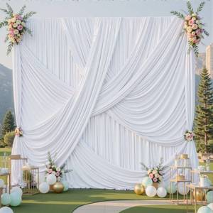 lot 1069 image: 20x12 ft White Backdrop Curtains for Weddings Parties, Birthdays and Photos - Retail $51