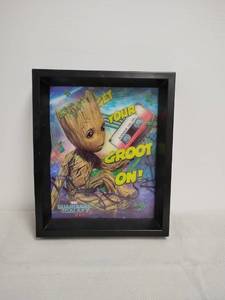 lot 7 image: Guardians of the Galaxy Vol. 2 Groot Get Your Groove On Framed 3D Wall Art