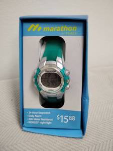 lot 24 image: Marathon by Timex Digital Watch WR50M 24-Hour Stopwatch Daily Alarm