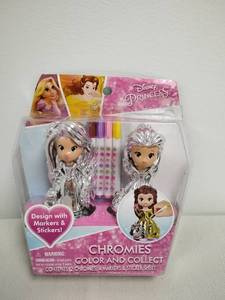 lot 33 image: Disney Princess Chromies Color and Collect 2 Figures 4 Markers Sticker Sheet
