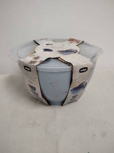 lot 35 image: edge 6 Piece Batter Bowl Set 3 Lids 3 Bowls 1.3qt 2.1qt 3.6qt