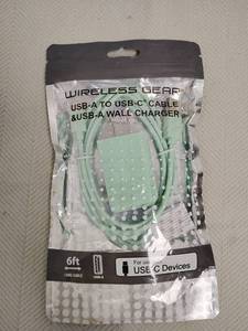 lot 52 image: Wireless Gear USB-A to USB-C Cable & USB-A Wall Charger 6ft
