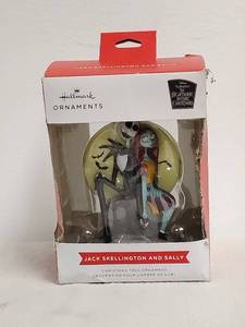lot 68 image: Hallmark Ornaments Jack Skellington and Sally Christmas Tree Ornament