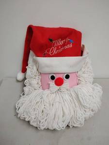 lot 76 image: Santa Claus Christmas Decoration with Red Embroidered Stocking Cap