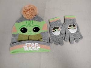 lot 85 image: Star Wars Knit Grogu Beanie Hat and Gloves Set