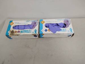 lot 92 image: Safety Zone GNEP-LG-1P Medical Grade Nitrile Examination Gloves 100 Count Lot of 2