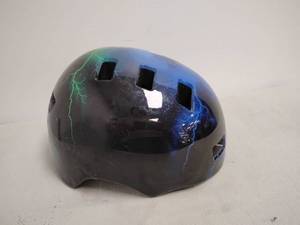 lot 97 image: Multi-Sport Protective Helmet Black Blue Lightning Graphics