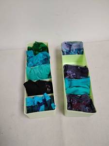 lot 99 image: Womens Intimates Lot 2 Organizer Bins Assorted Colors Styles