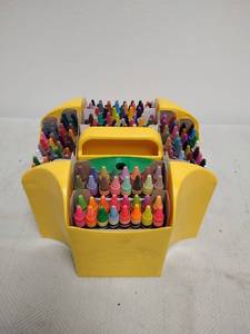 lot 116 image: Crayola Crayon Holder Yellow Storage Case with Crayons