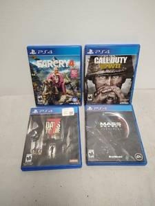 lot 167 image: PlayStation 4 Games Lot of 4 Far Cry 4, Call of Duty WWII, 7 days to die, Mass Effect Andromeda