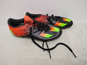 lot 183 image: adidas Soccer Cleats Red Black Green Lace-Up Low-Top Pair
