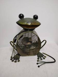 lot 191 image: Frog-Shaped Novelty Fan with Black Spherical Eyes and Metal Feet