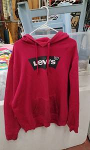 lot 4608 image: Levis Red Pullover Hoodie Sweatshirt Size XL
