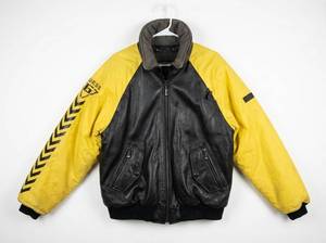 lot 4619 image: Guess G7 Yellow Black Colorblock Jacket Size L