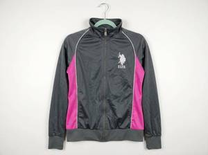 lot 4626 image: USPA Black & Pink Track Jacket w White Polo Emblem