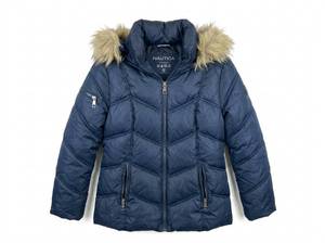 lot 4628 image: Nautica Navy Puffer Jacket w Fur-Trimmed Hood