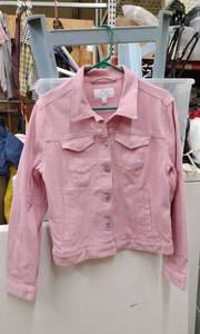 lot 4634 image: Time and Tru Pink Denim Jacket Size L (12-14)