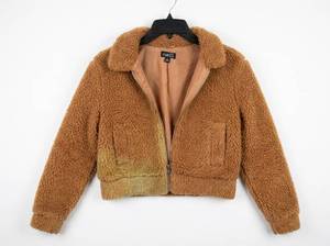 lot 4638 image: Rue21 Teddy Fleece Cropped Jacket Medium Camel